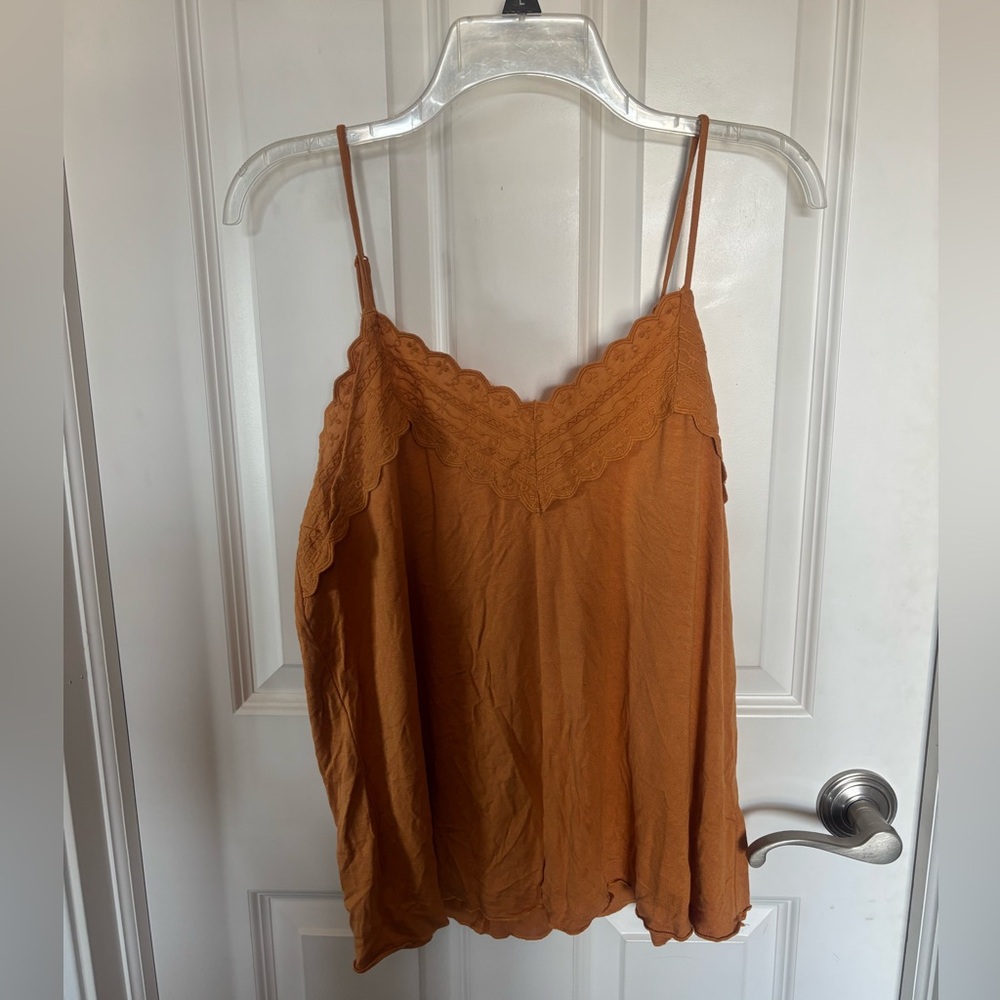 Daytrip Women's Lace-Trim Cami Tank Top - Rust Orange